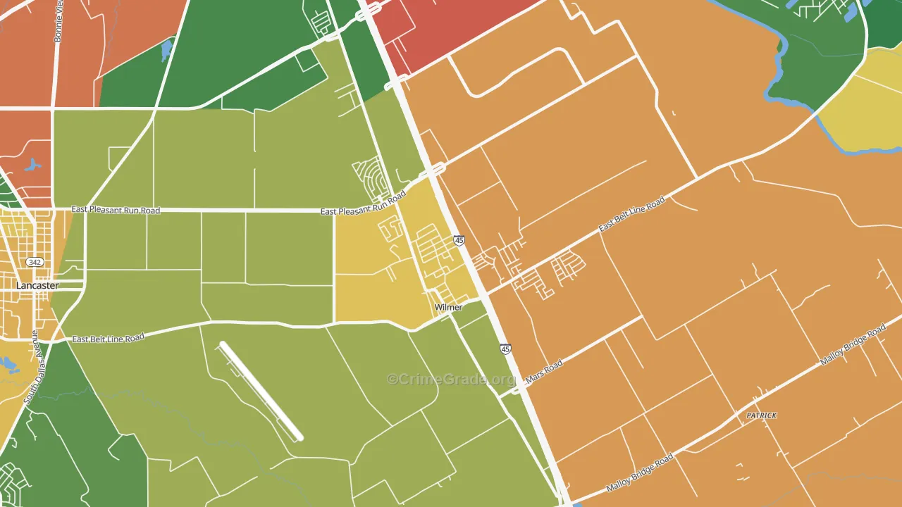 75172, TX Map of Theft Rates