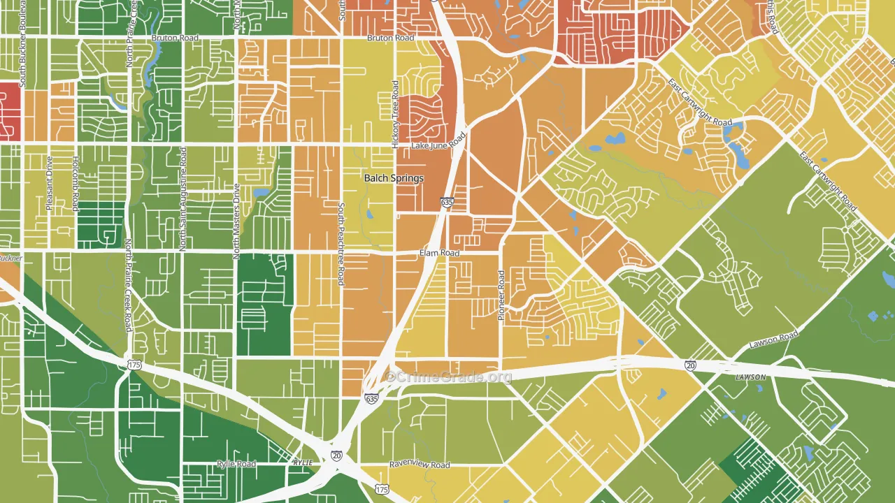 75180, TX Map of Theft Rates