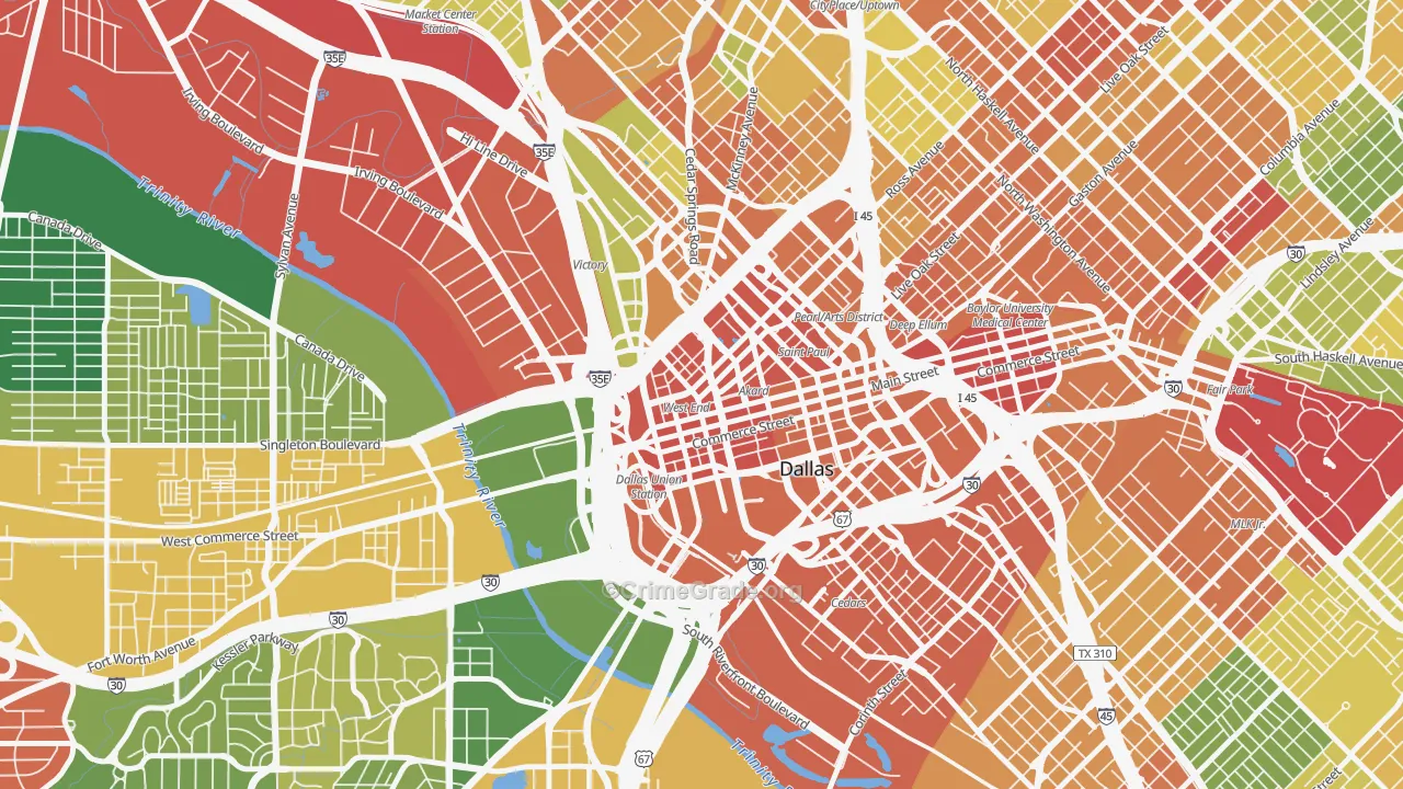75202, TX Map of Theft Rates