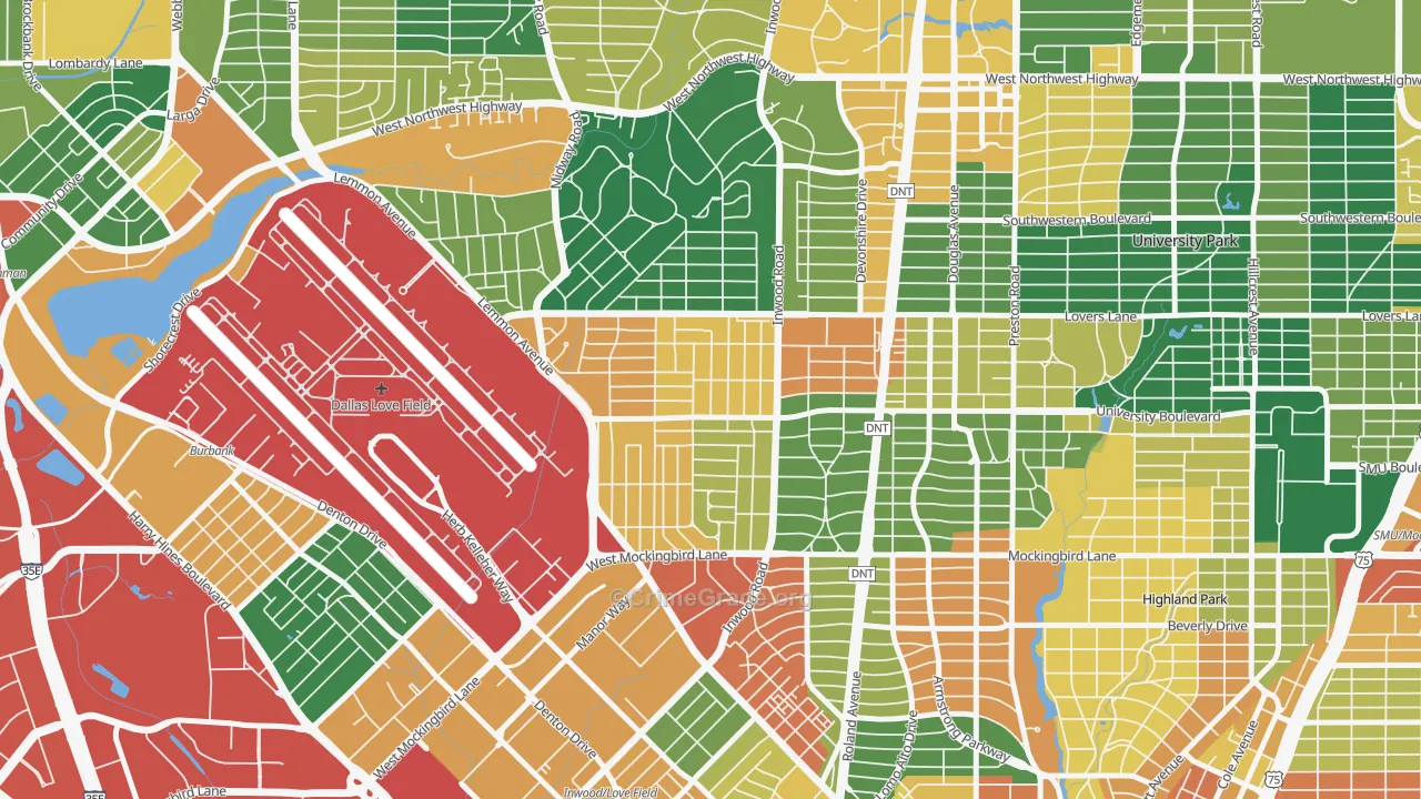 75209, TX Map of Theft Rates