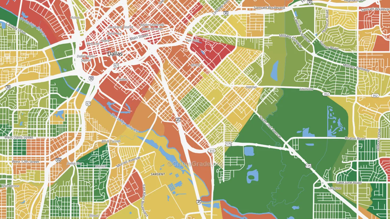 75215, TX Map of Theft Rates