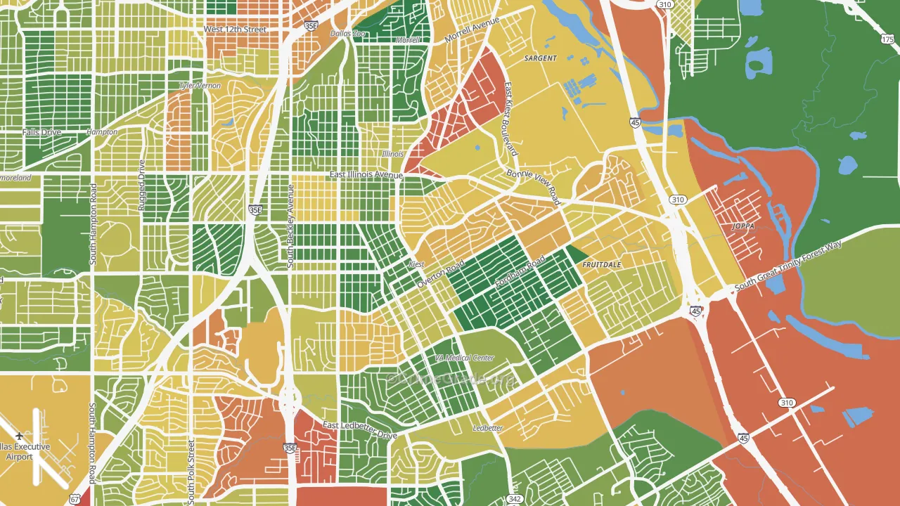 75216, TX Map of Theft Rates