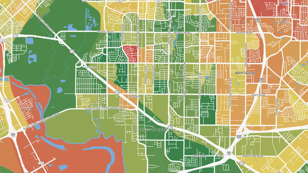 75217, TX Map of Theft Rates