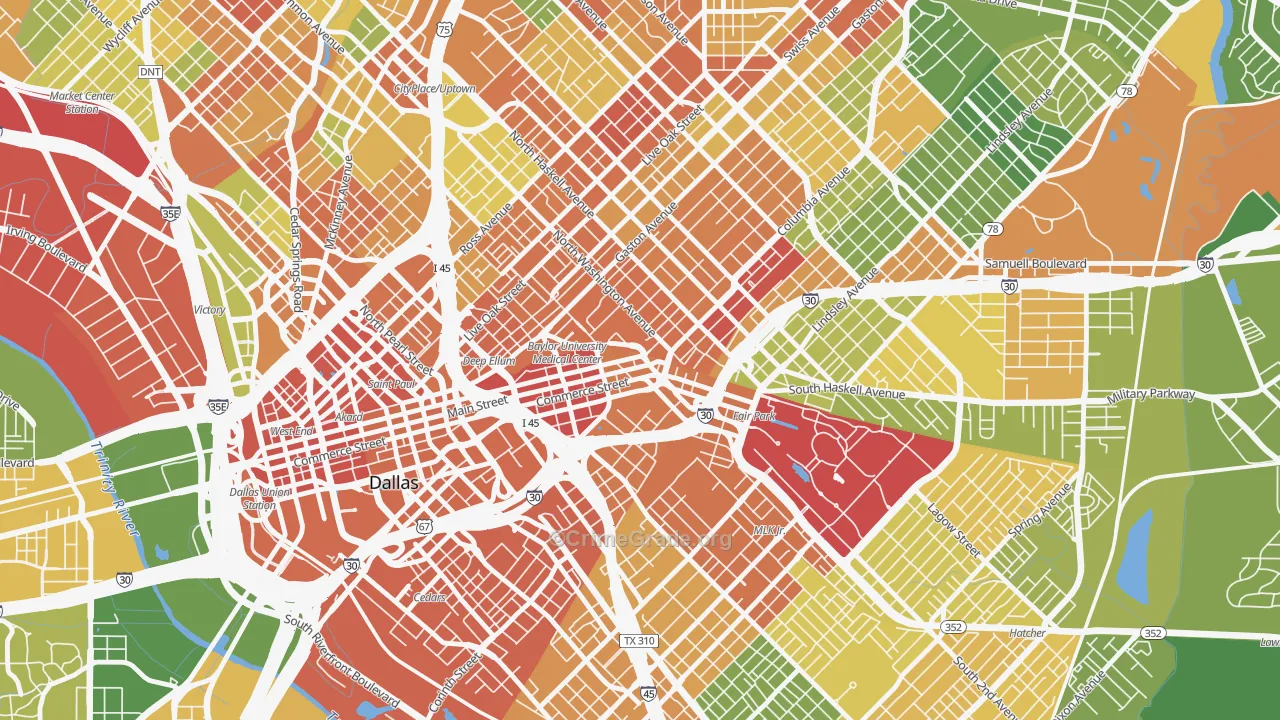 75226, TX Map of Theft Rates