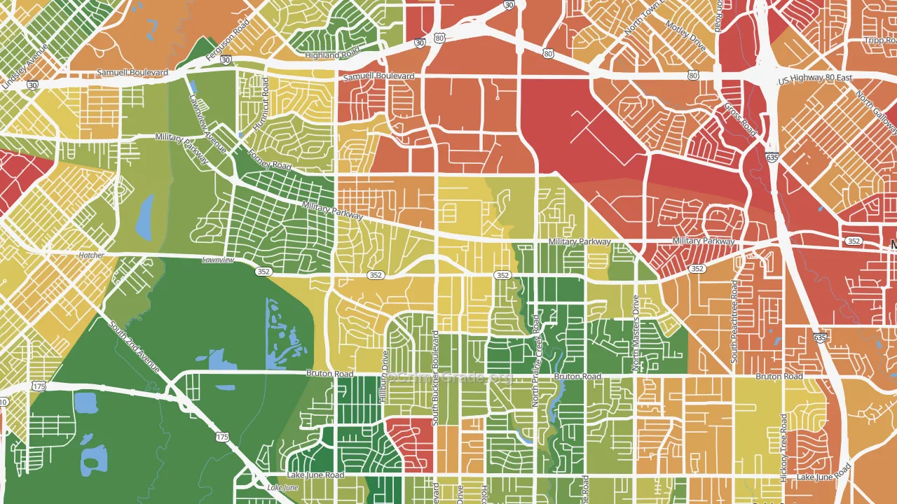 75227, TX Map of Theft Rates