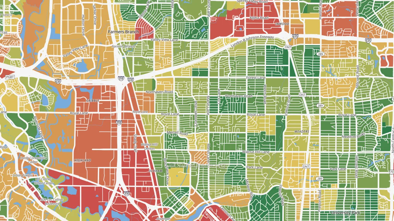 75229, TX Map of Theft Rates