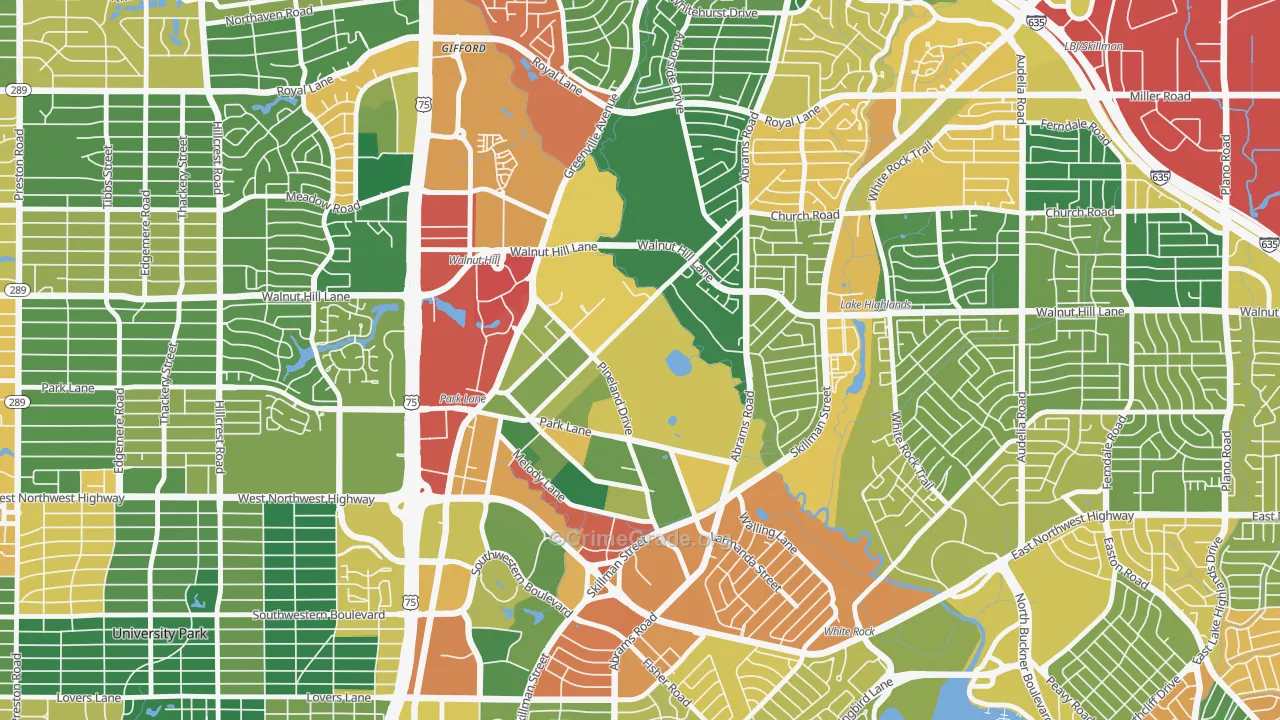 75231, TX Map of Theft Rates