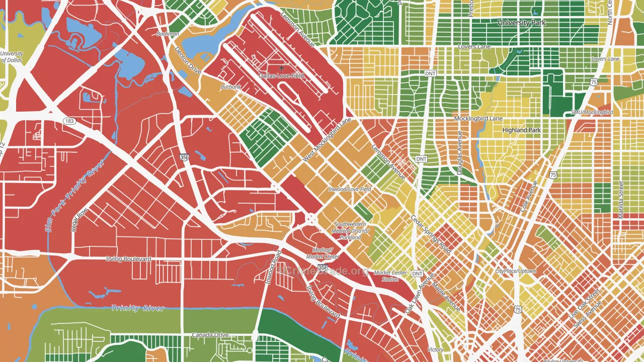 75235, TX Map of Theft Rates