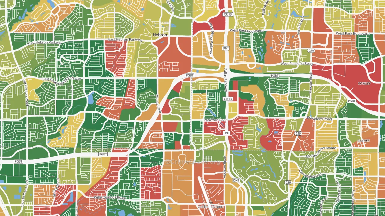 75287, TX Map of Theft Rates