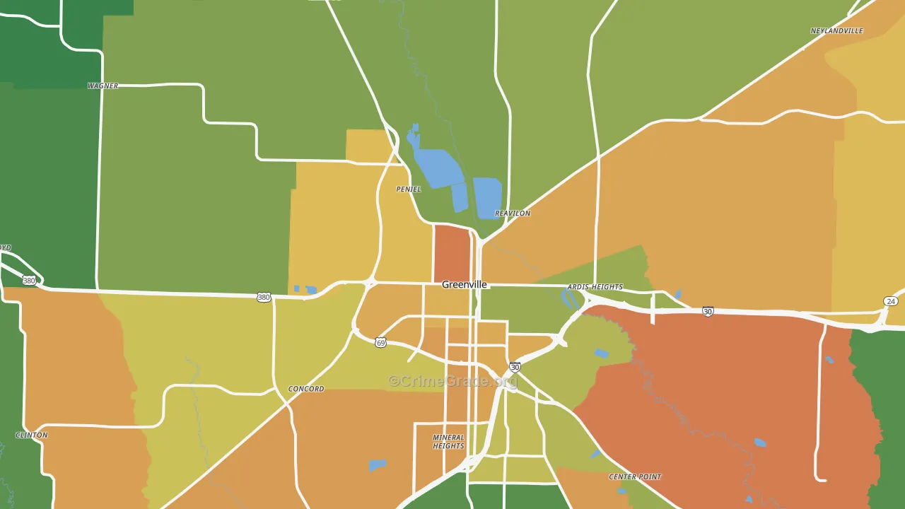 75401, TX Map of Theft Rates