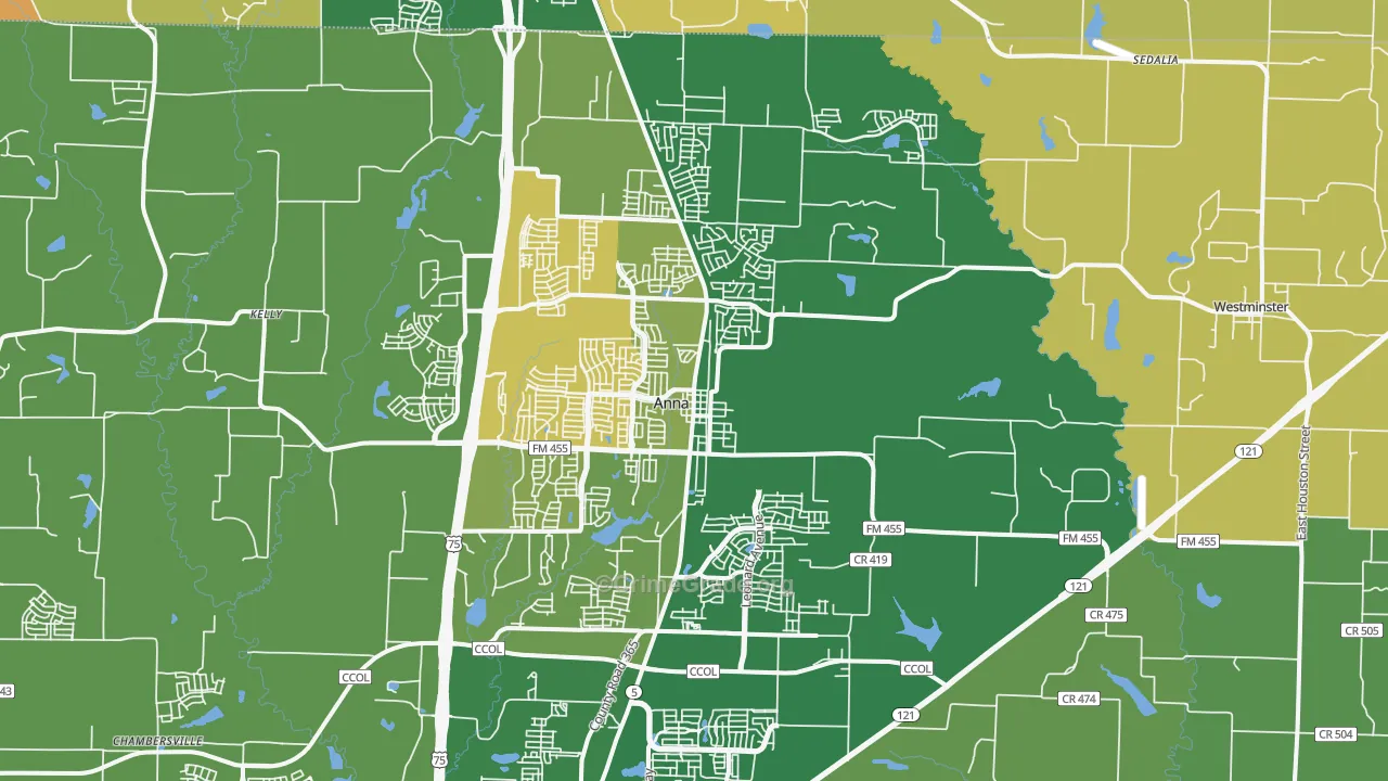 75409, TX Map of Theft Rates