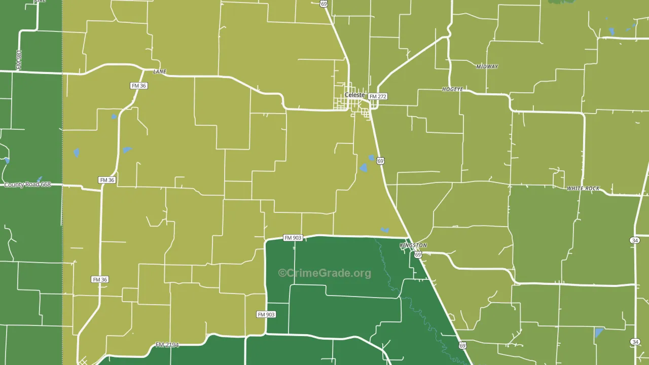 75423, TX Map of Theft Rates