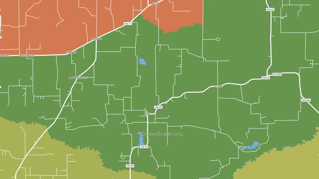 75437, TX Map of Theft Rates