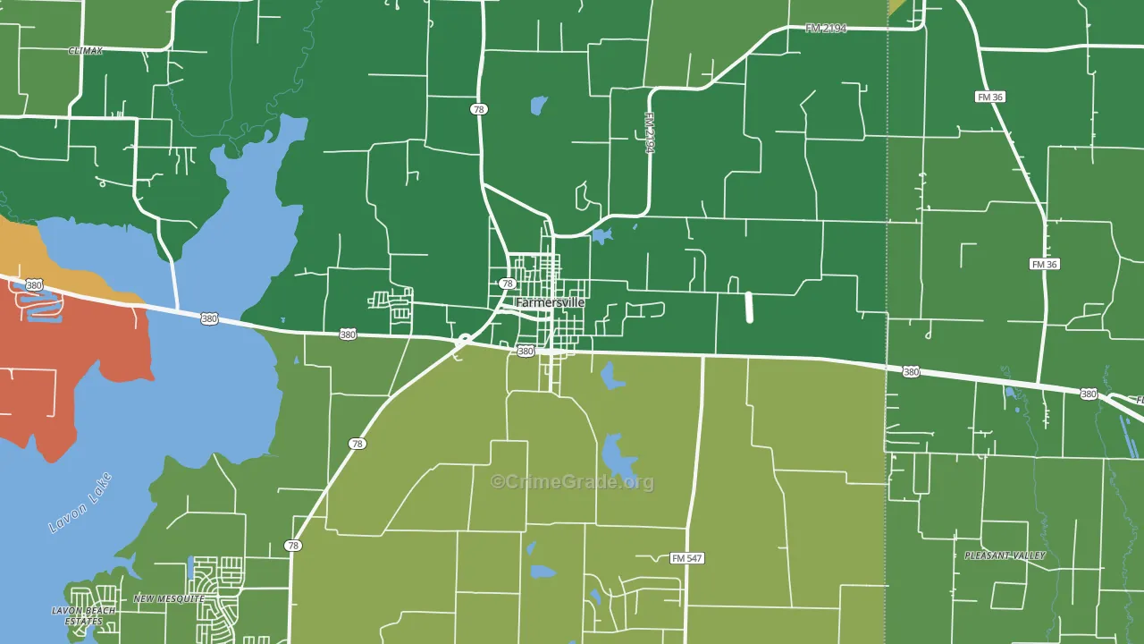 75442, TX Map of Theft Rates