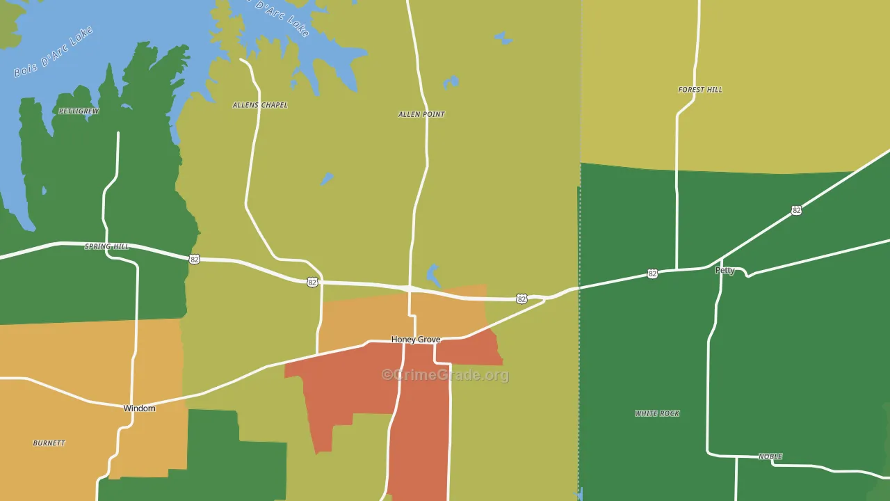 75446, TX Map of Theft Rates