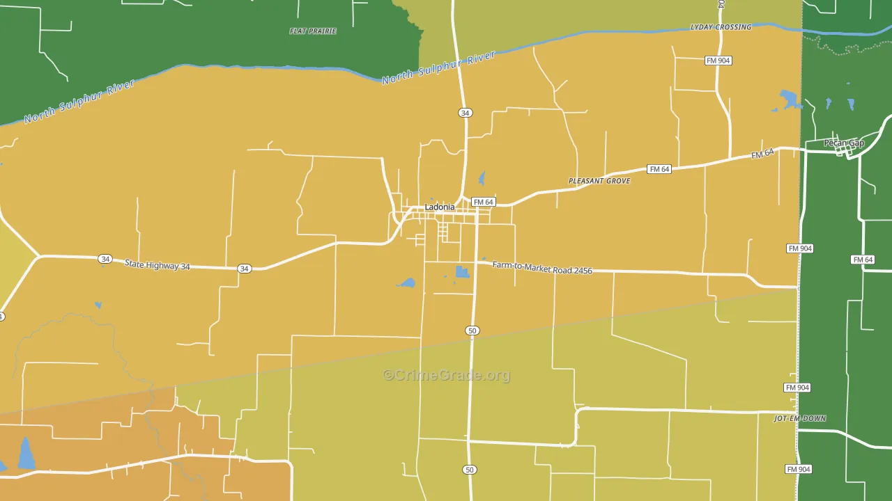 75449, TX Map of Theft Rates