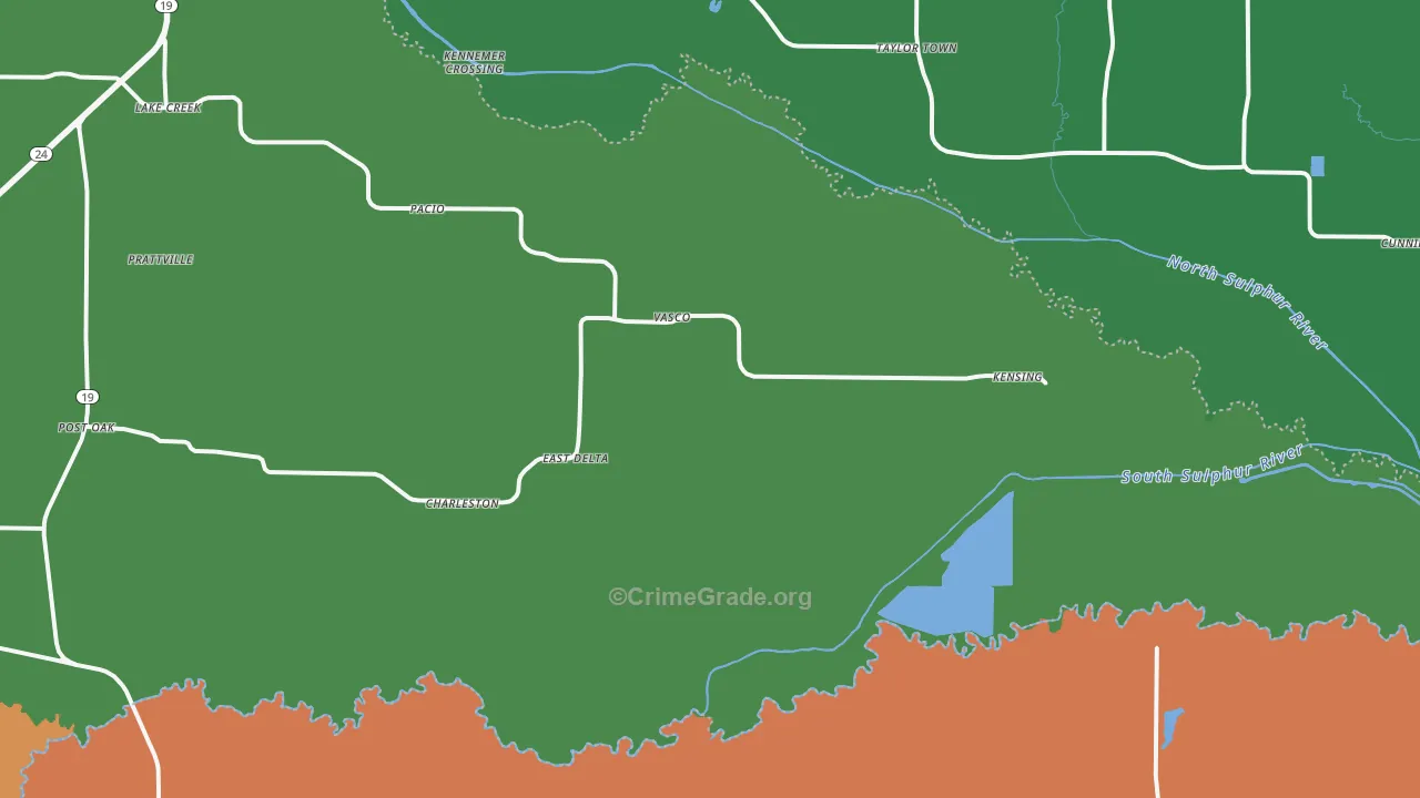 75450, TX Map of Theft Rates