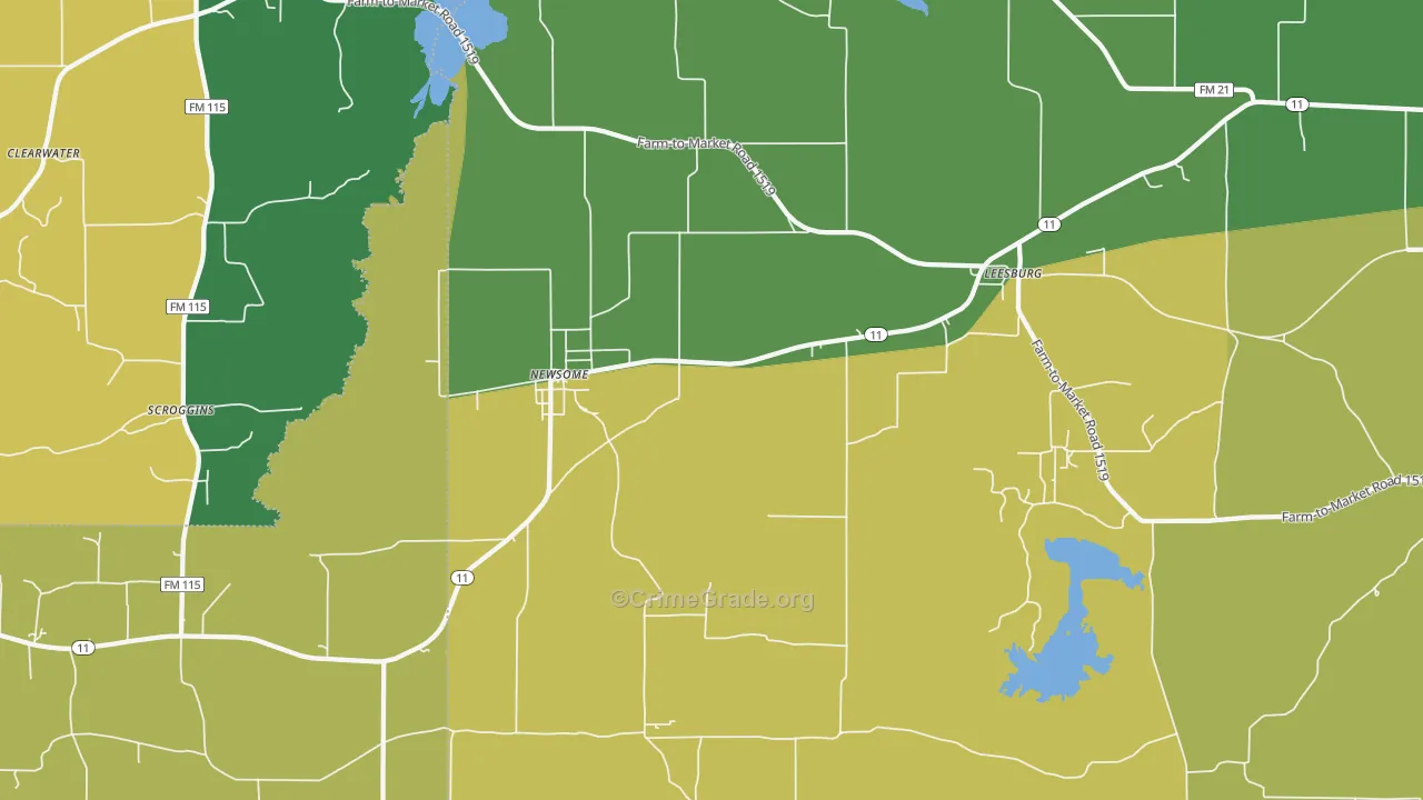 75451, TX Map of Theft Rates