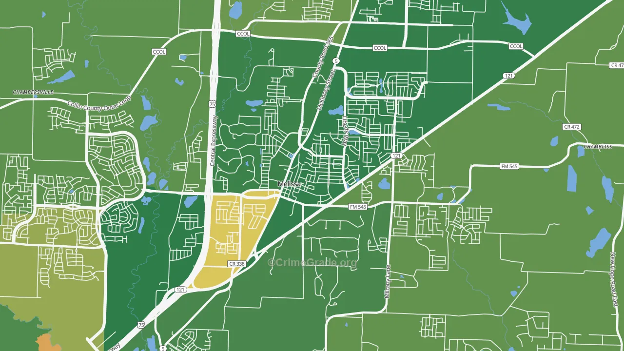 75454, TX Map of Theft Rates