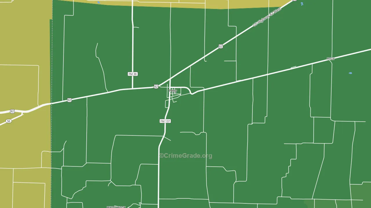 75470, TX Map of Theft Rates
