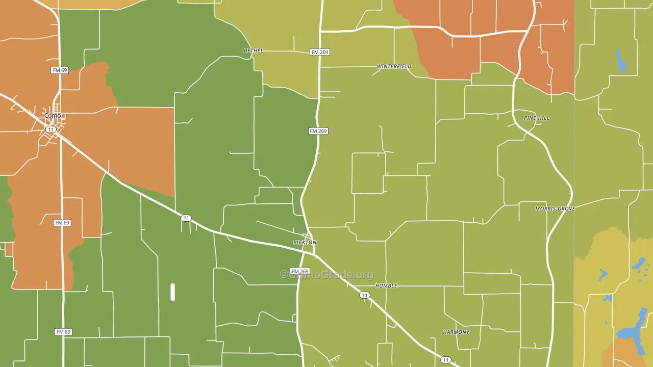 75471, TX Map of Theft Rates