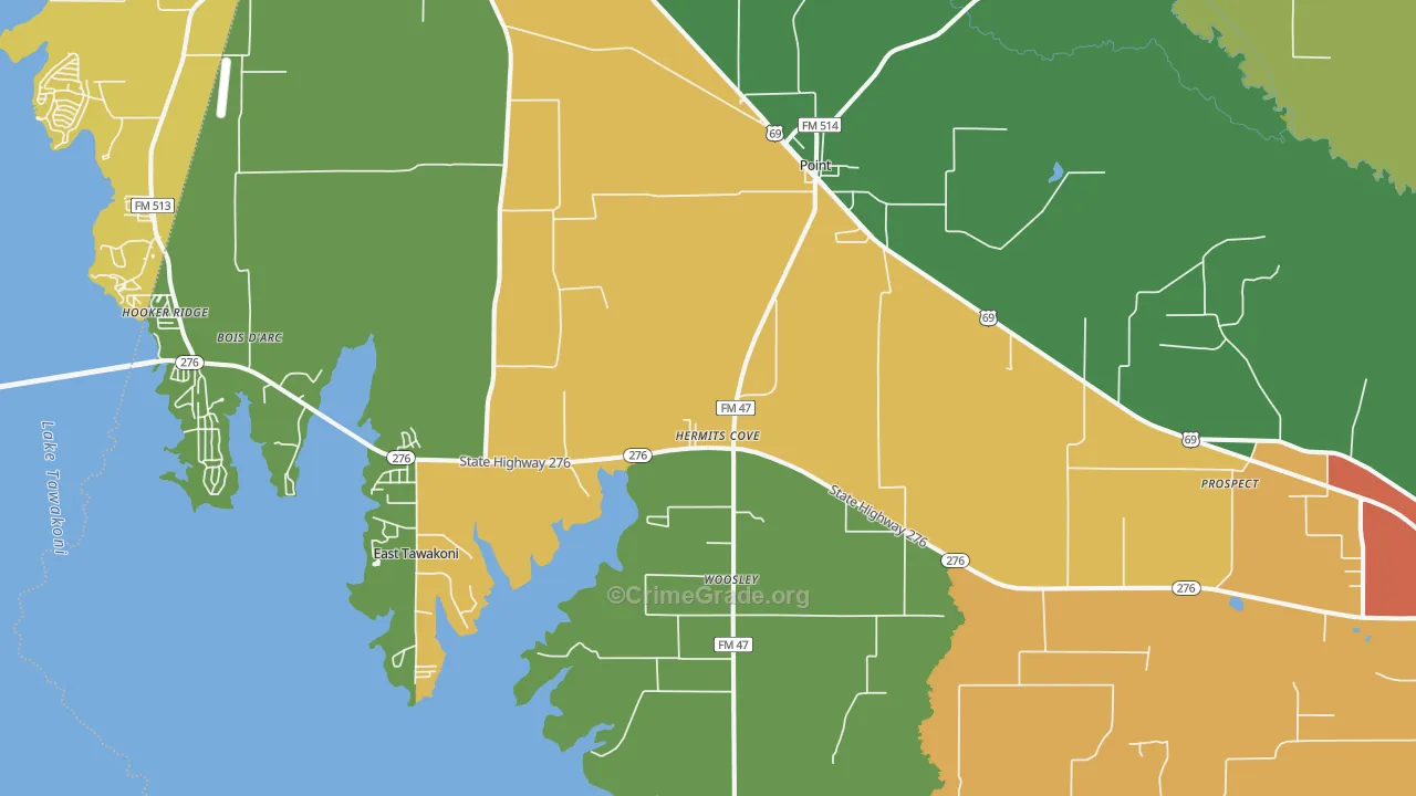 75472, TX Map of Theft Rates