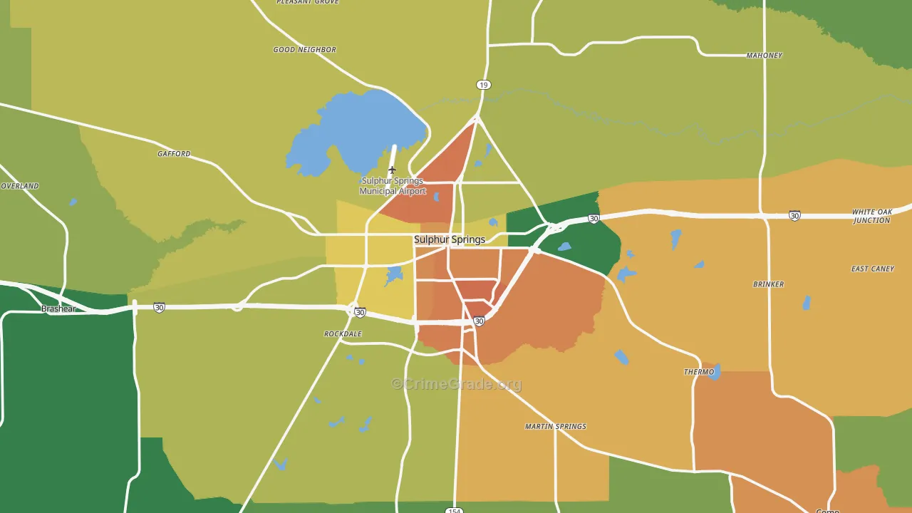 75482, TX Map of Theft Rates