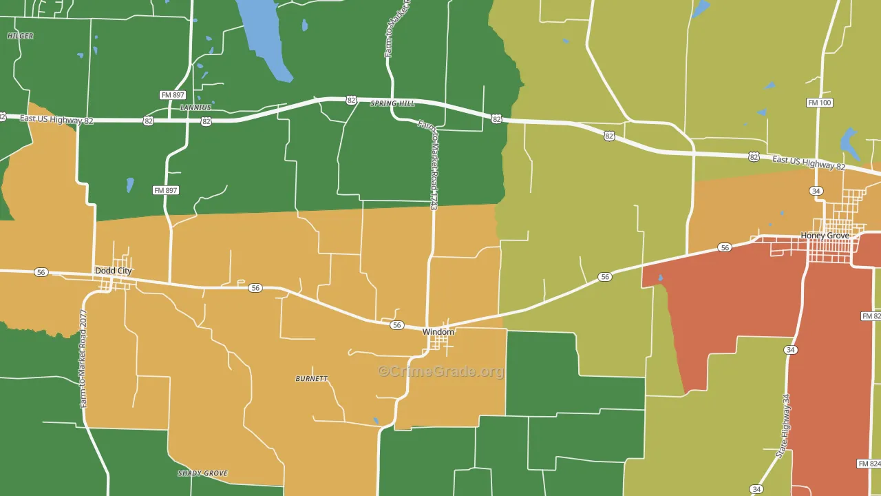 75492, TX Map of Theft Rates