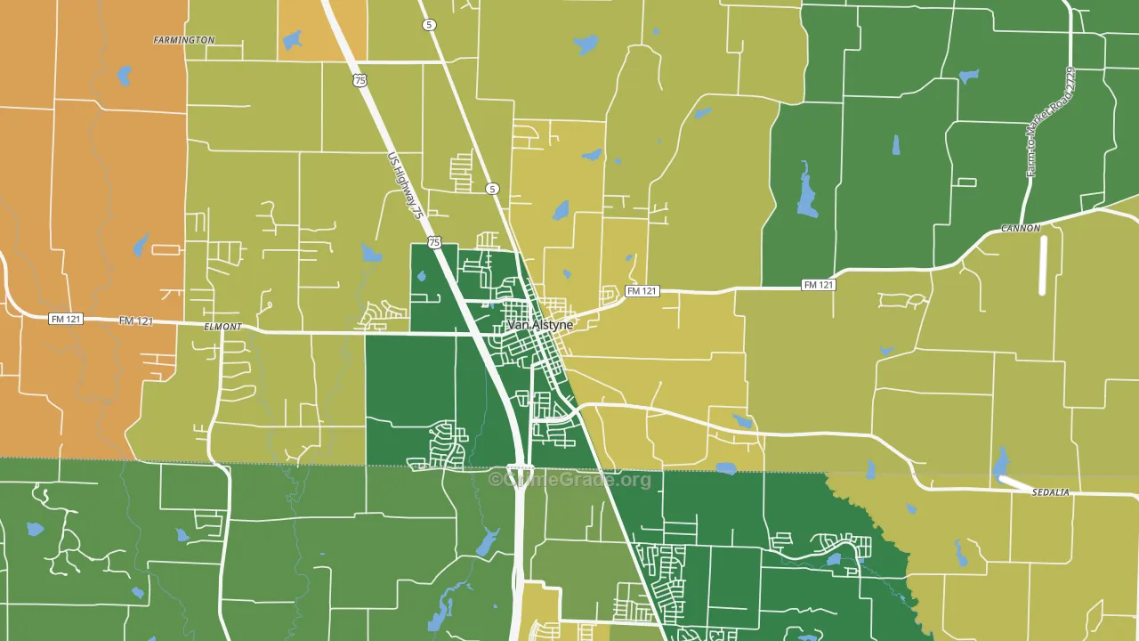 75495, TX Map of Theft Rates