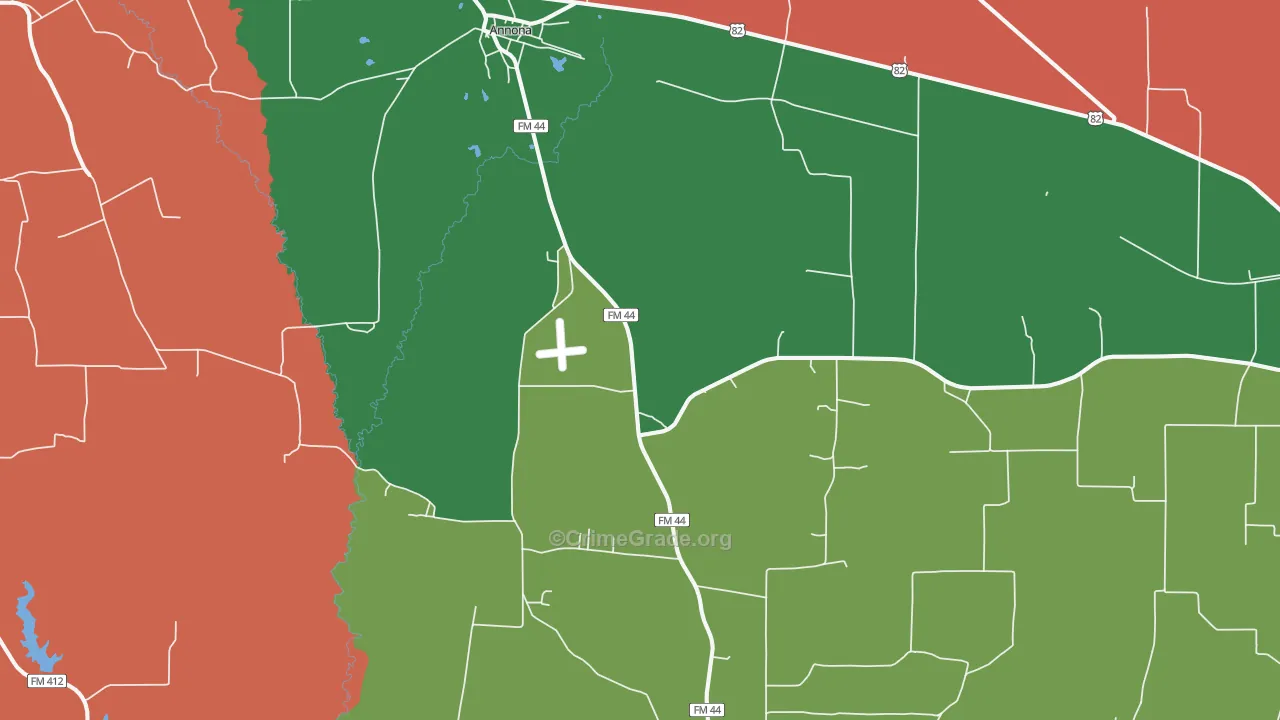 75550, TX Map of Theft Rates