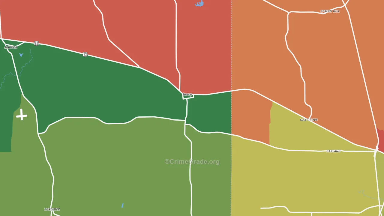75554, TX Map of Theft Rates