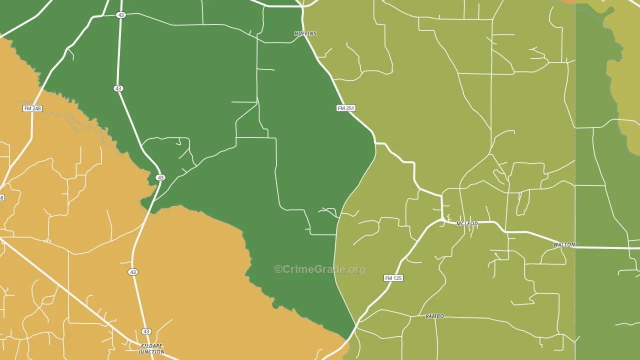 75555, TX Map of Theft Rates