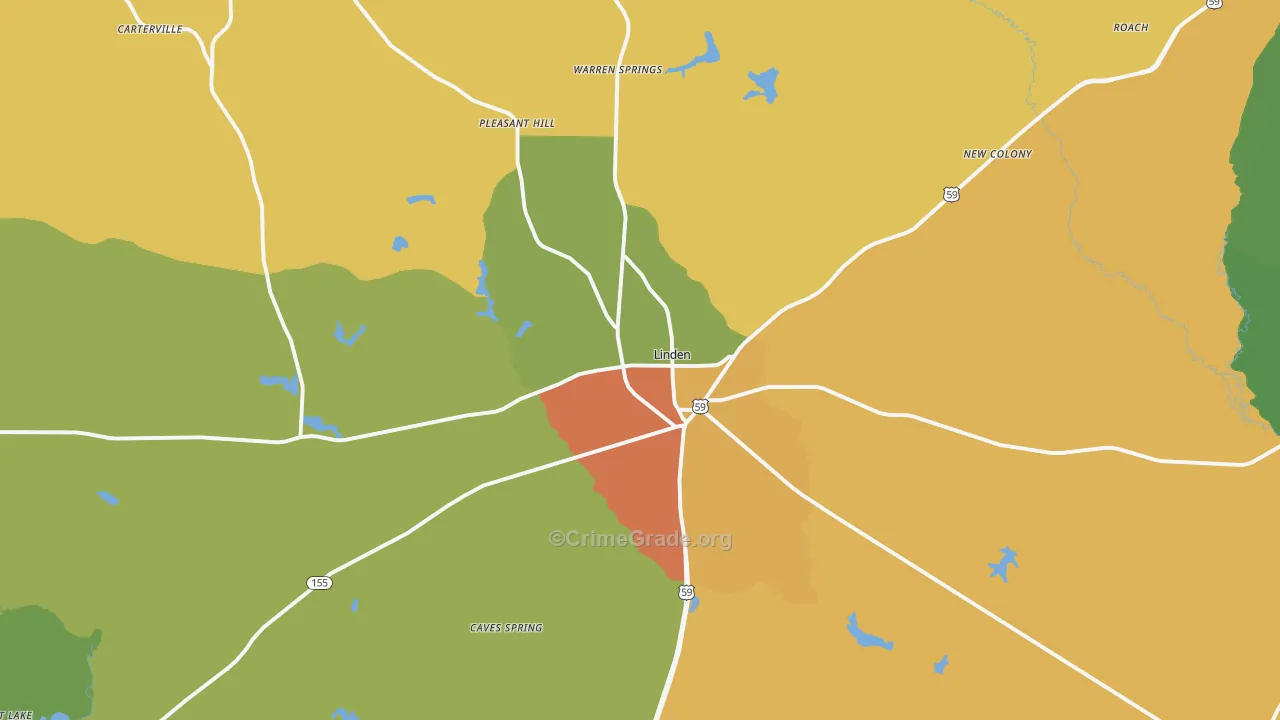 75563, TX Map of Theft Rates