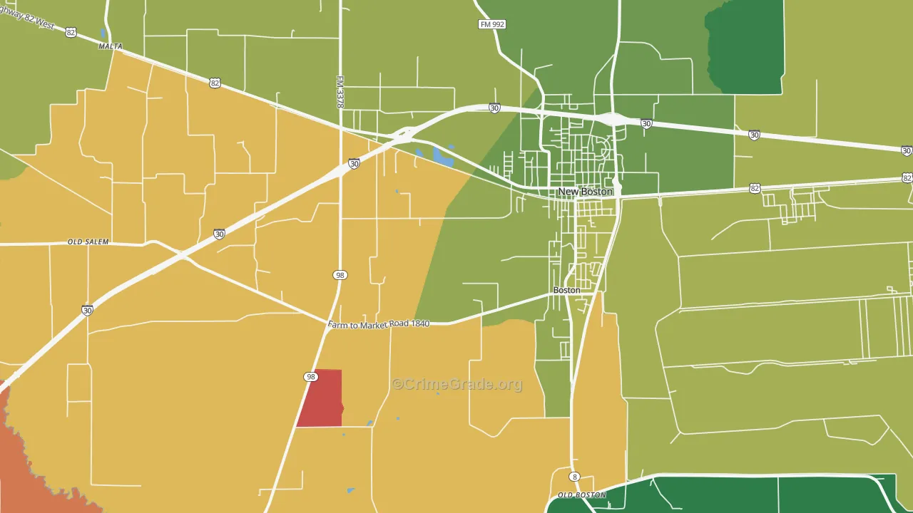75570, TX Map of Theft Rates