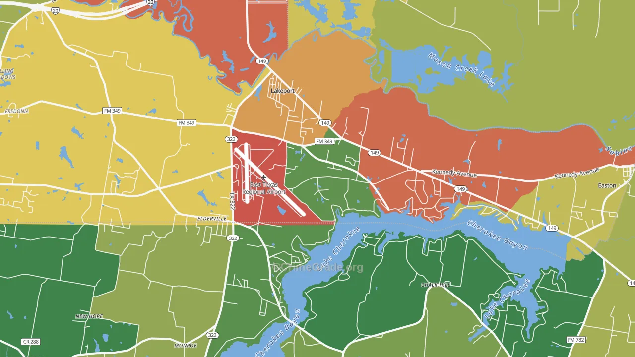 75603, TX Map of Theft Rates