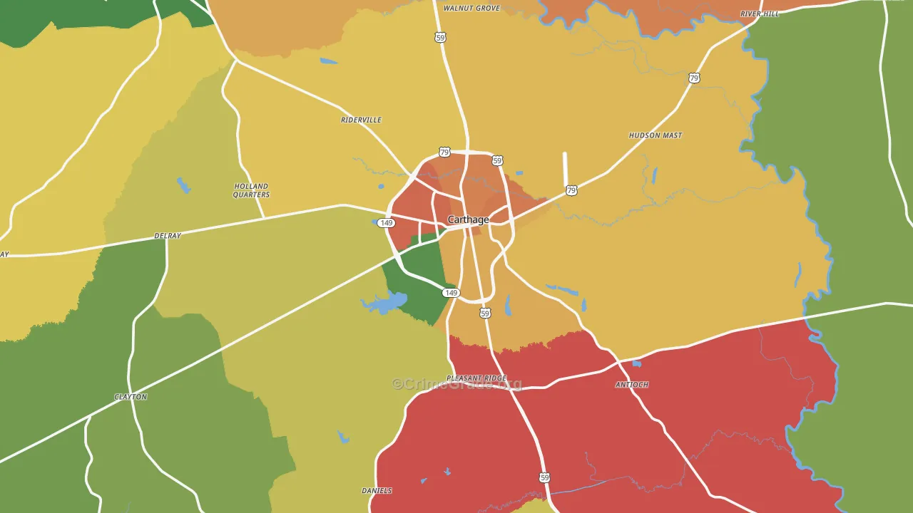75633, TX Map of Theft Rates