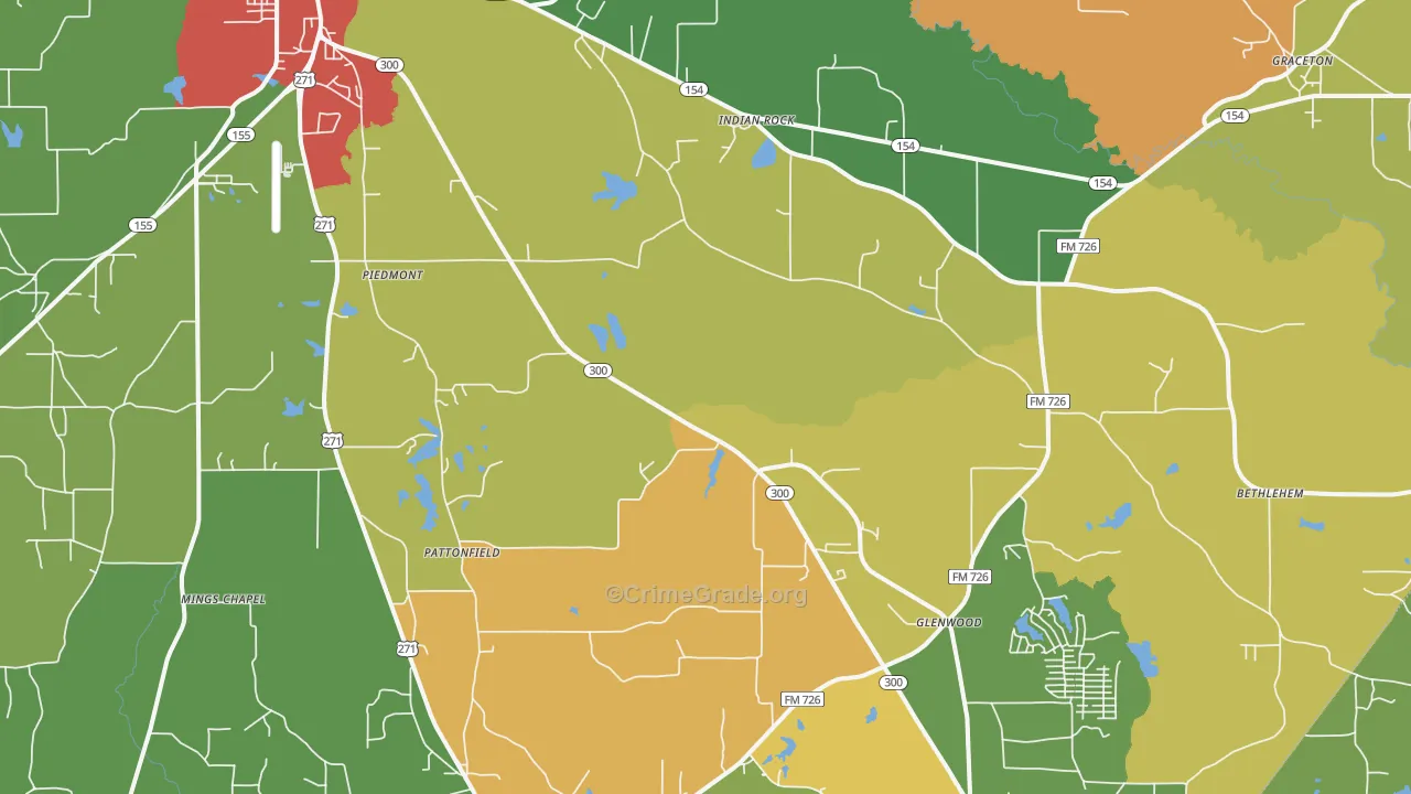 75645, TX Map of Theft Rates