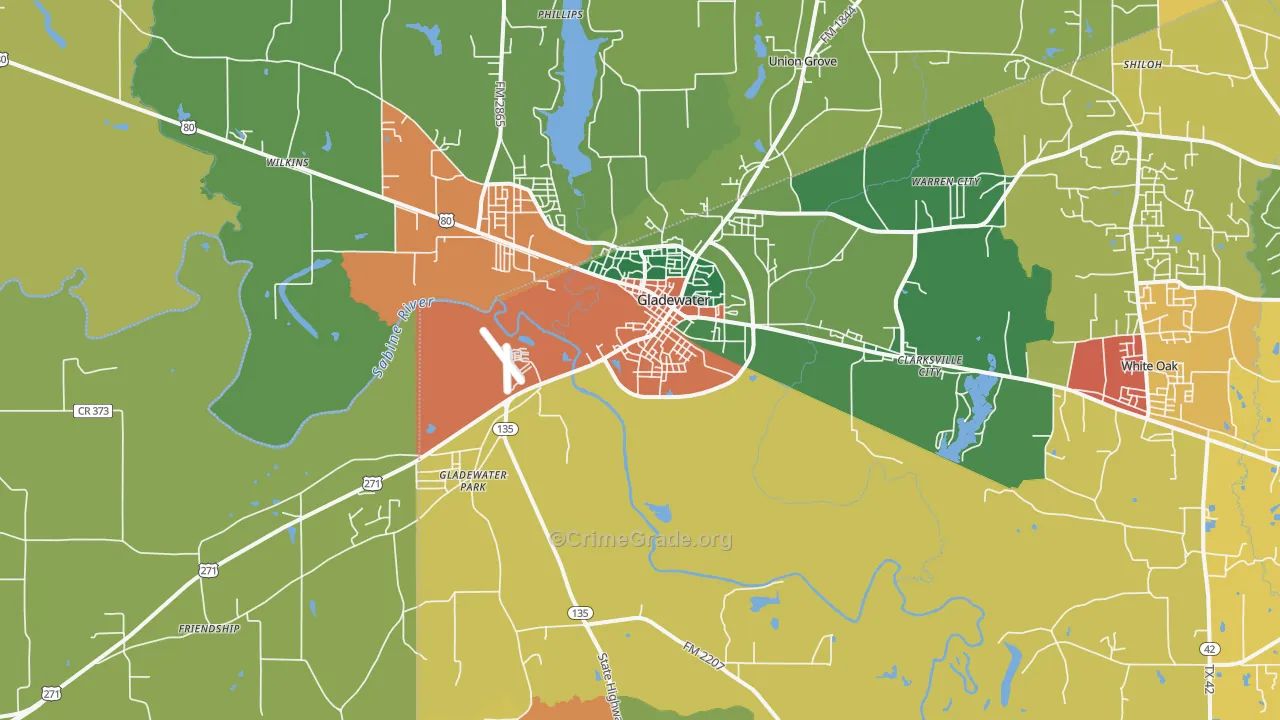 75647, TX Map of Theft Rates