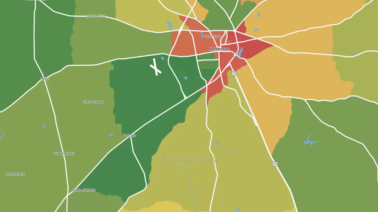 75654, TX Map of Theft Rates