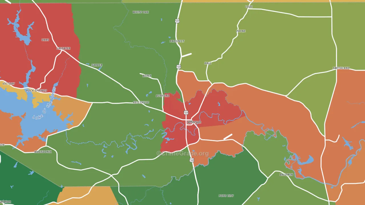 75657, TX Map of Theft Rates