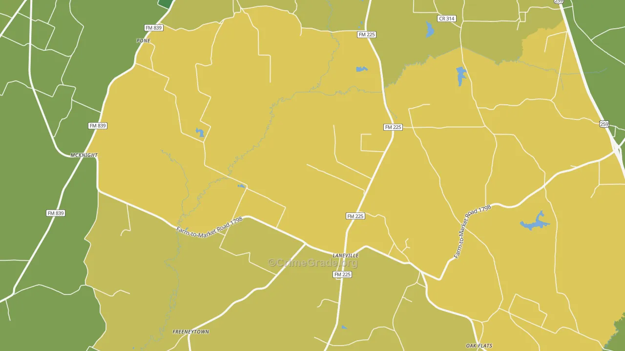 75667, TX Map of Theft Rates