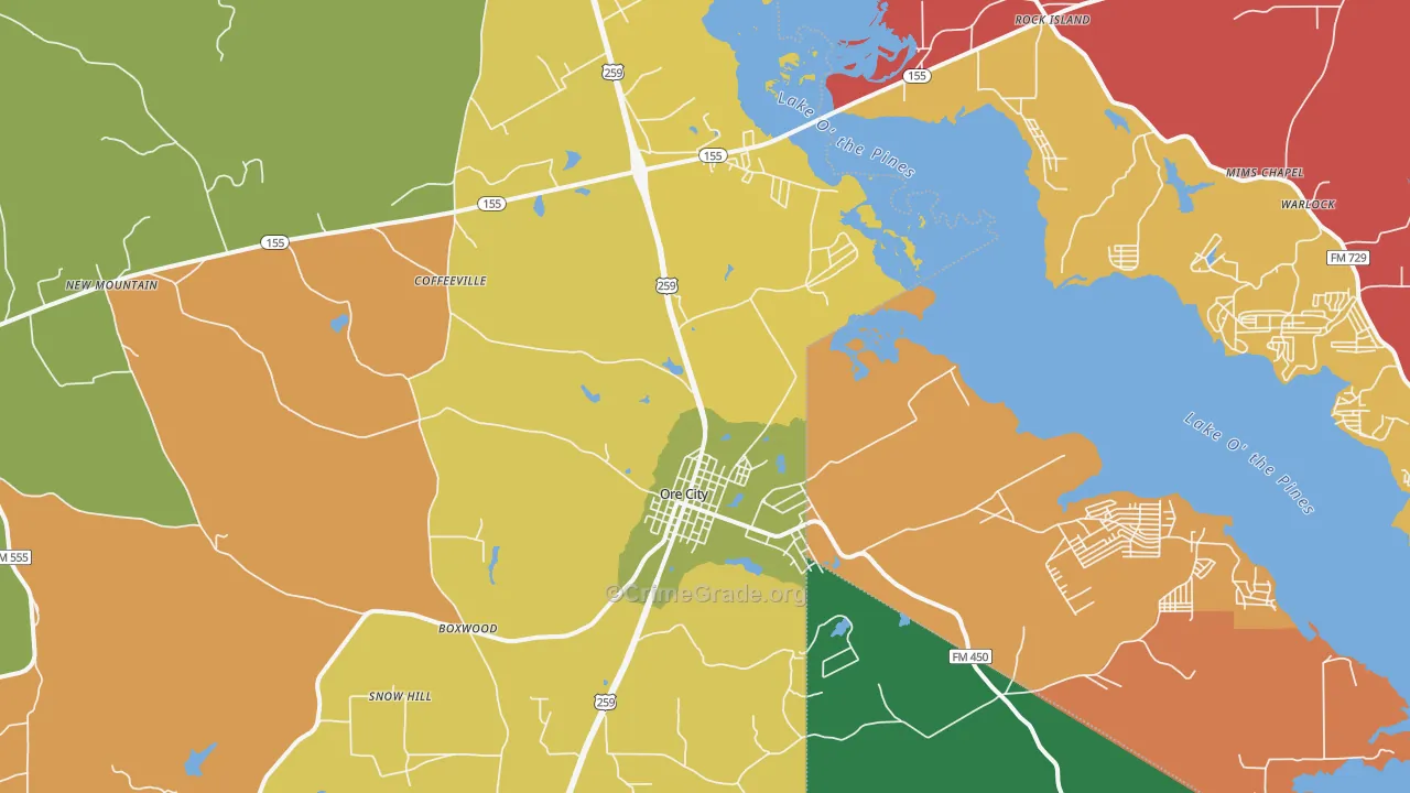 75683, TX Map of Theft Rates