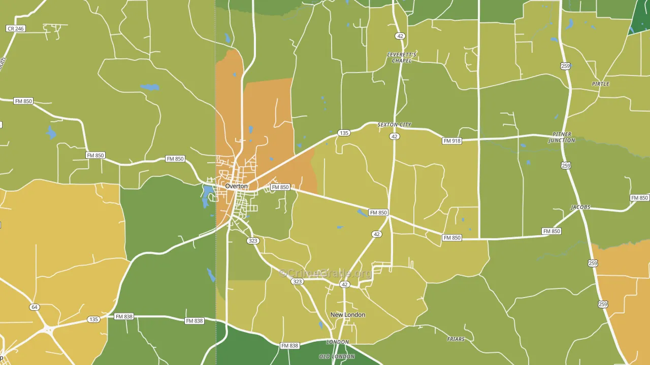 75684, TX Map of Theft Rates