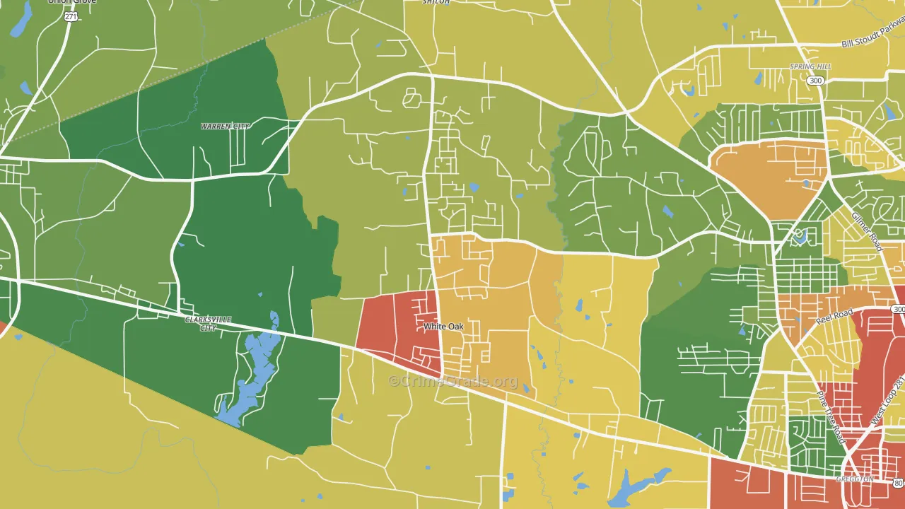 75693, TX Map of Theft Rates