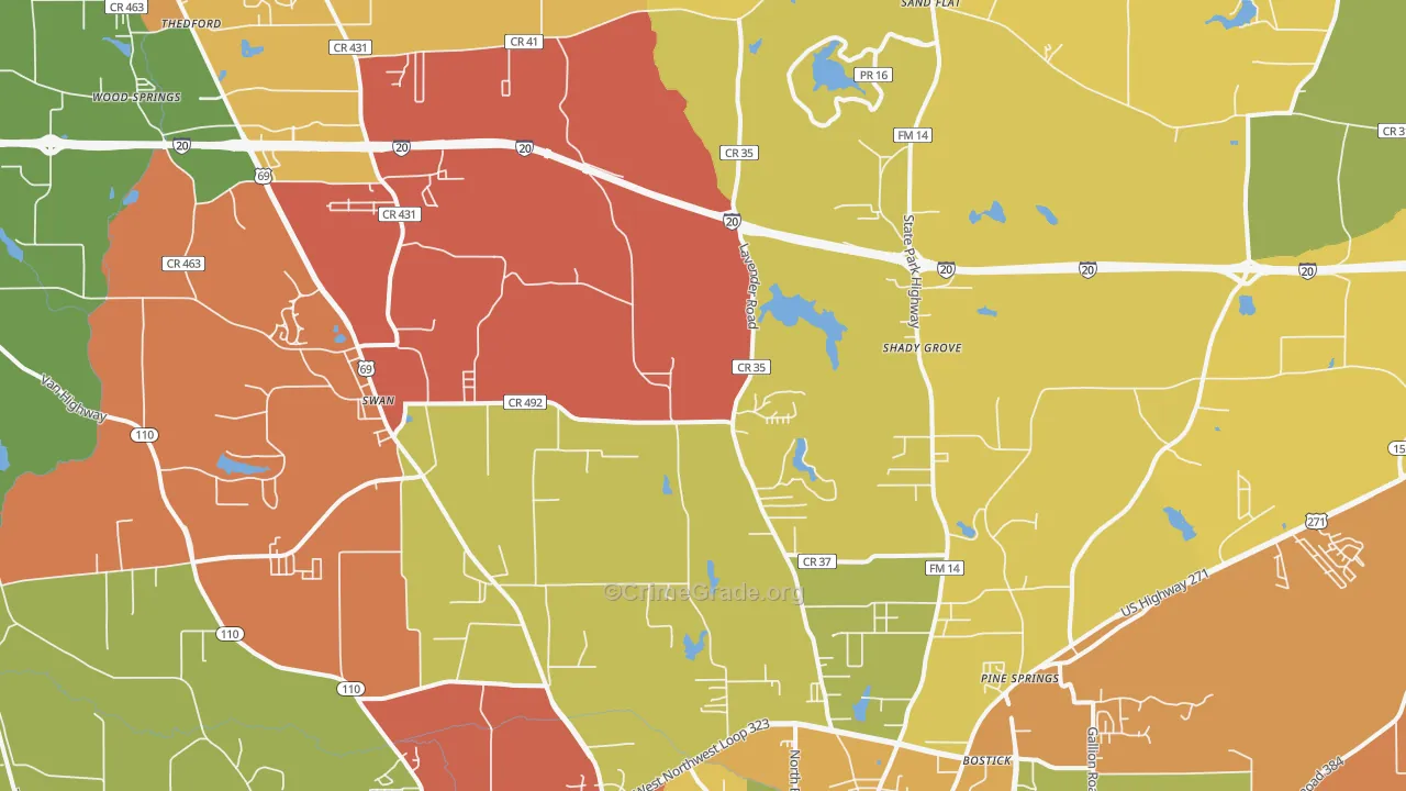 75706, TX Map of Theft Rates