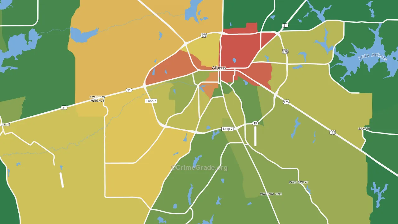75751, TX Map of Theft Rates