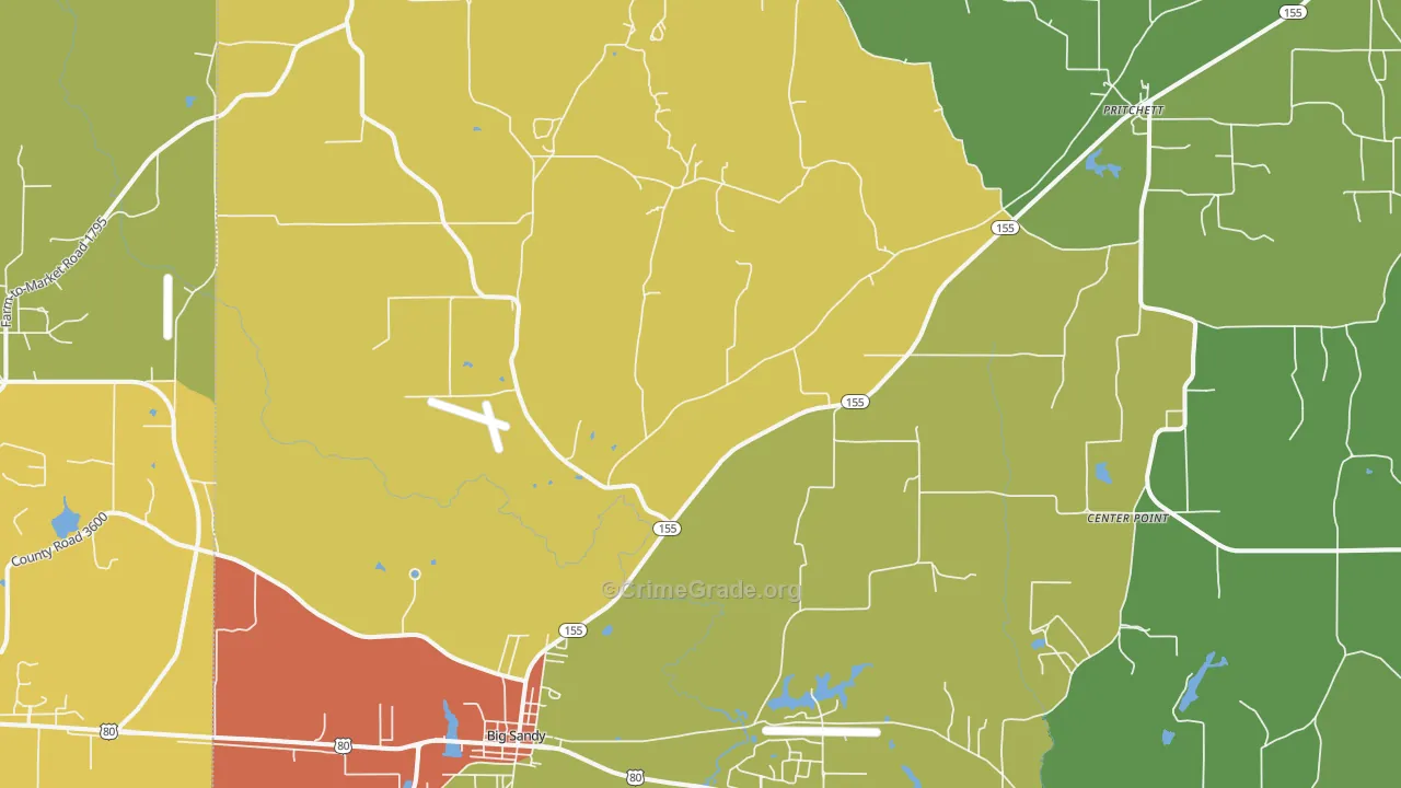 75755, TX Map of Theft Rates