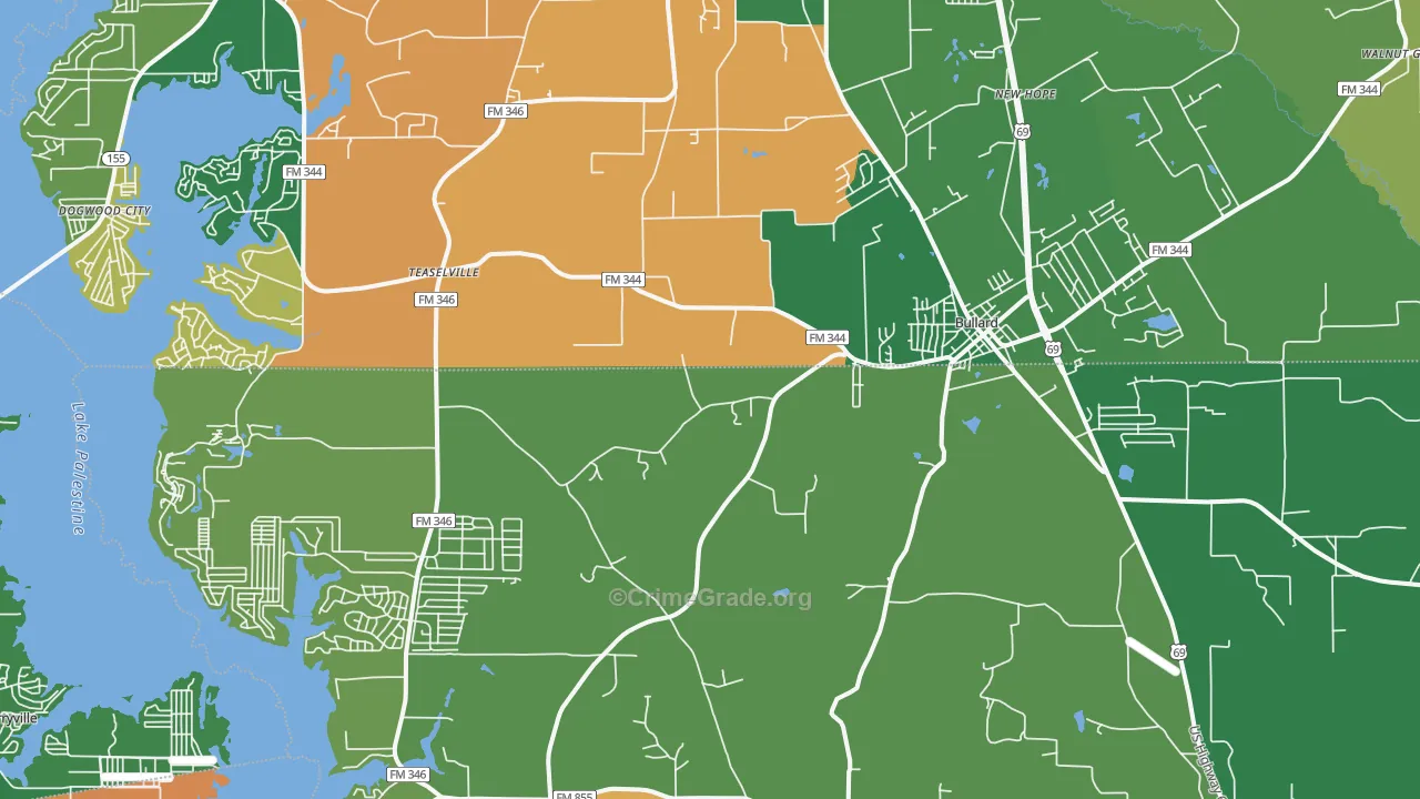 75757, TX Map of Theft Rates