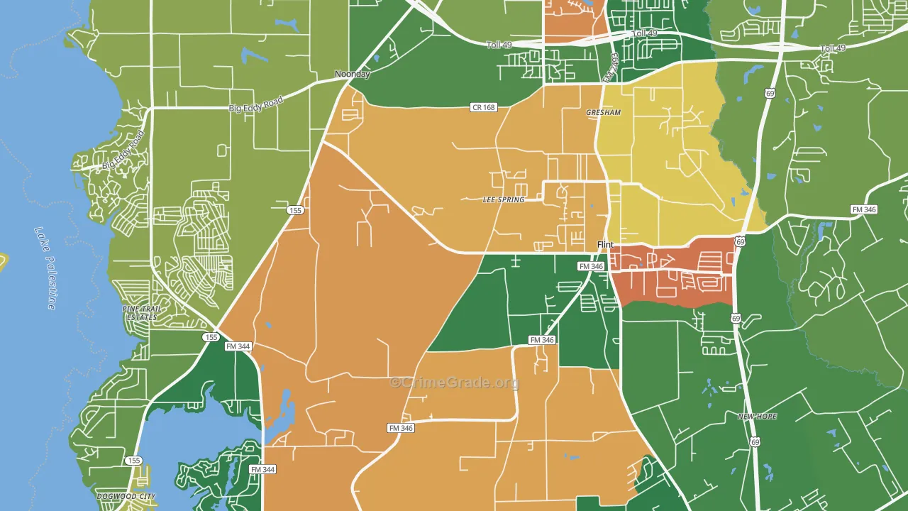 75762, TX Map of Theft Rates
