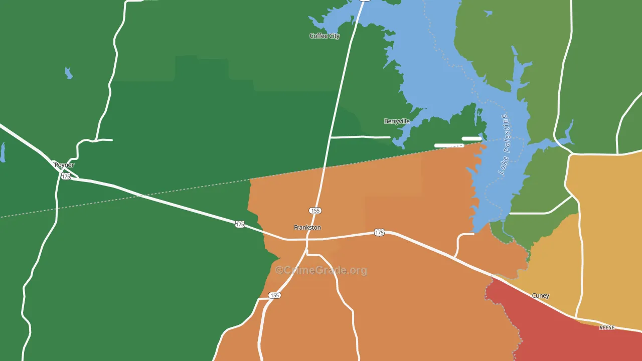 75763, TX Map of Theft Rates